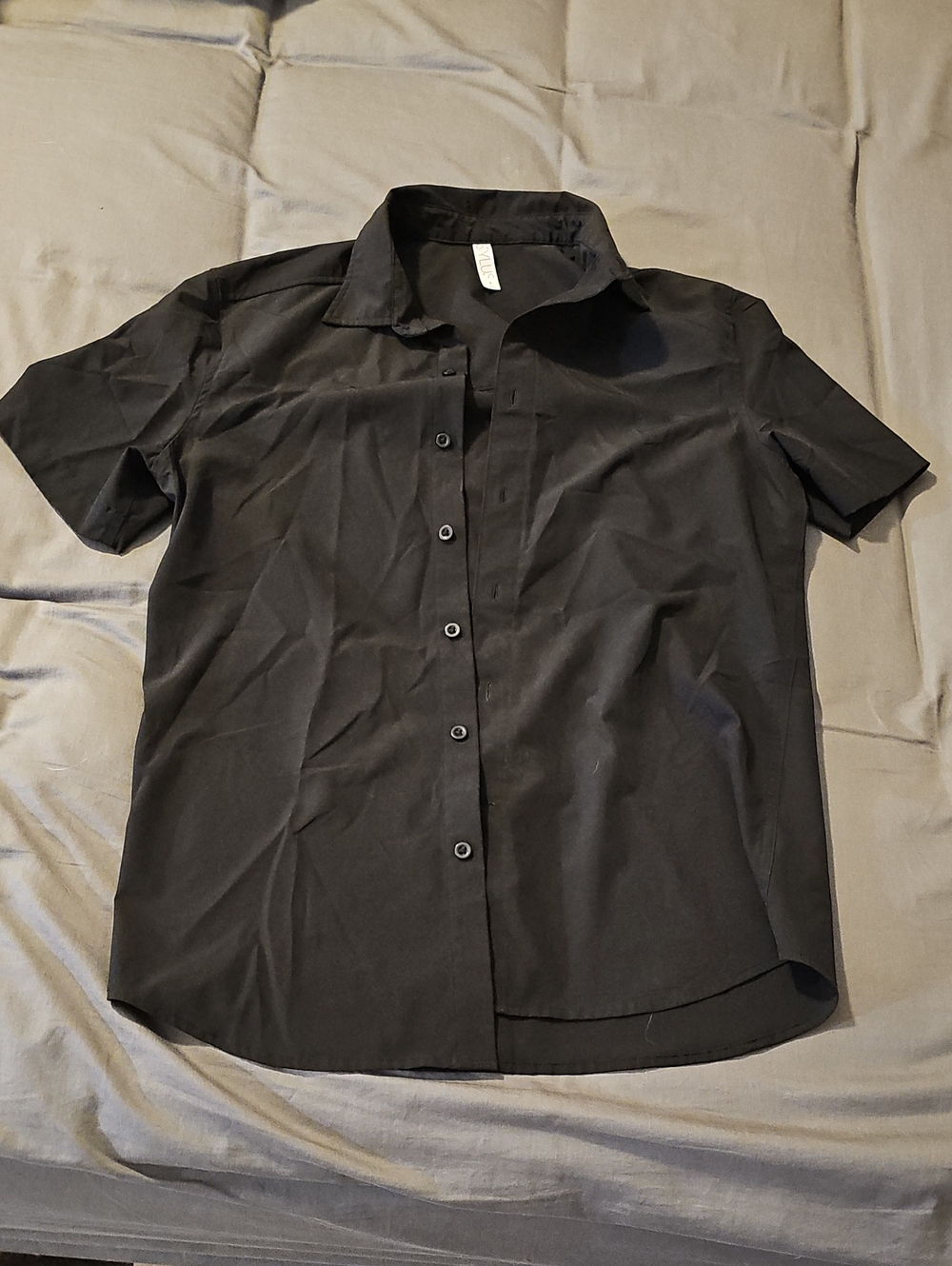 STYLUS Black Short-Sleeve Button Down Shirt